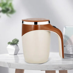 2025 New 500ml Auto Stir Coffee Cup, USB-C Rechargeable Stainless Steel Self Stirring Travel Mug, 30hrs Battery for Home/Office