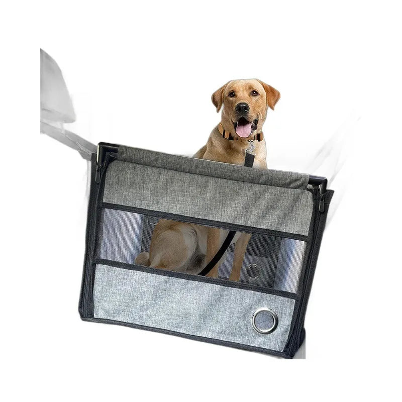 Portable Dutrieux dog car seat by Showlu Fashion Store, waterproof nylon pet carrier with mesh sides for travel comfort