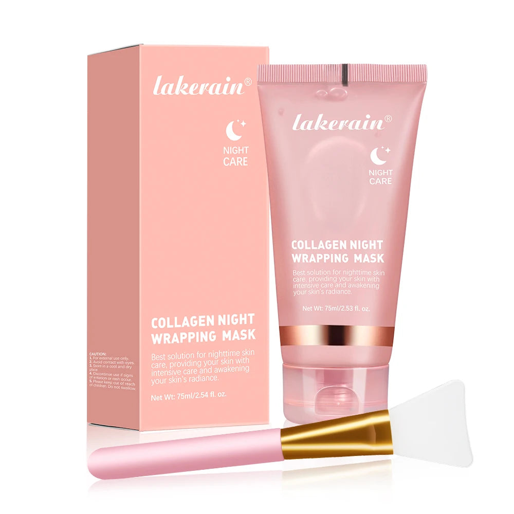 Stone's Store collagen peel-off mask applied on a face, showcasing clear skin and smooth texture.