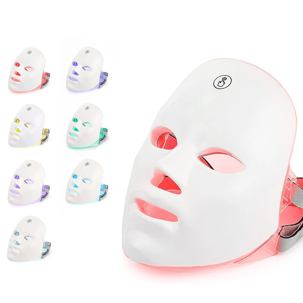 Showlu Smart General LED Face Mask Pro with adjustable straps and multiple light therapy settings for skin rejuvenation.