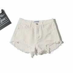 Shorts Denim Pant Women Mom Jeans Short Pants Slim Fit High Waist Sexy Trousers Y2k Streetwear Hole Splice Party Club Summer