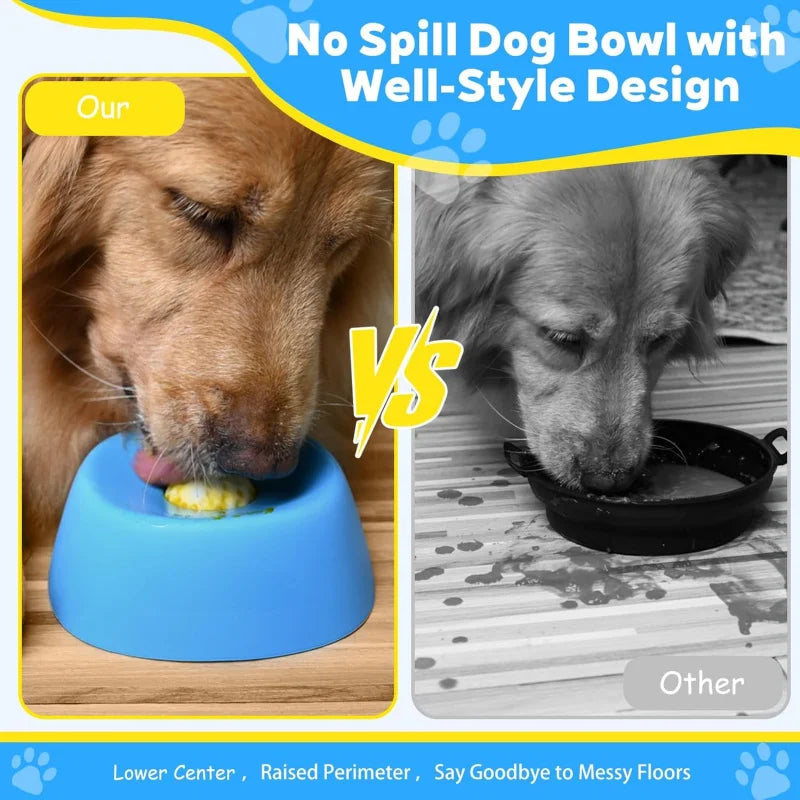 Showlu Fashion Store anti-choking slow feeder dog bowl with non-slip base, 3/4 cup capacity, for liquid treats, bone broth, and yogurt.