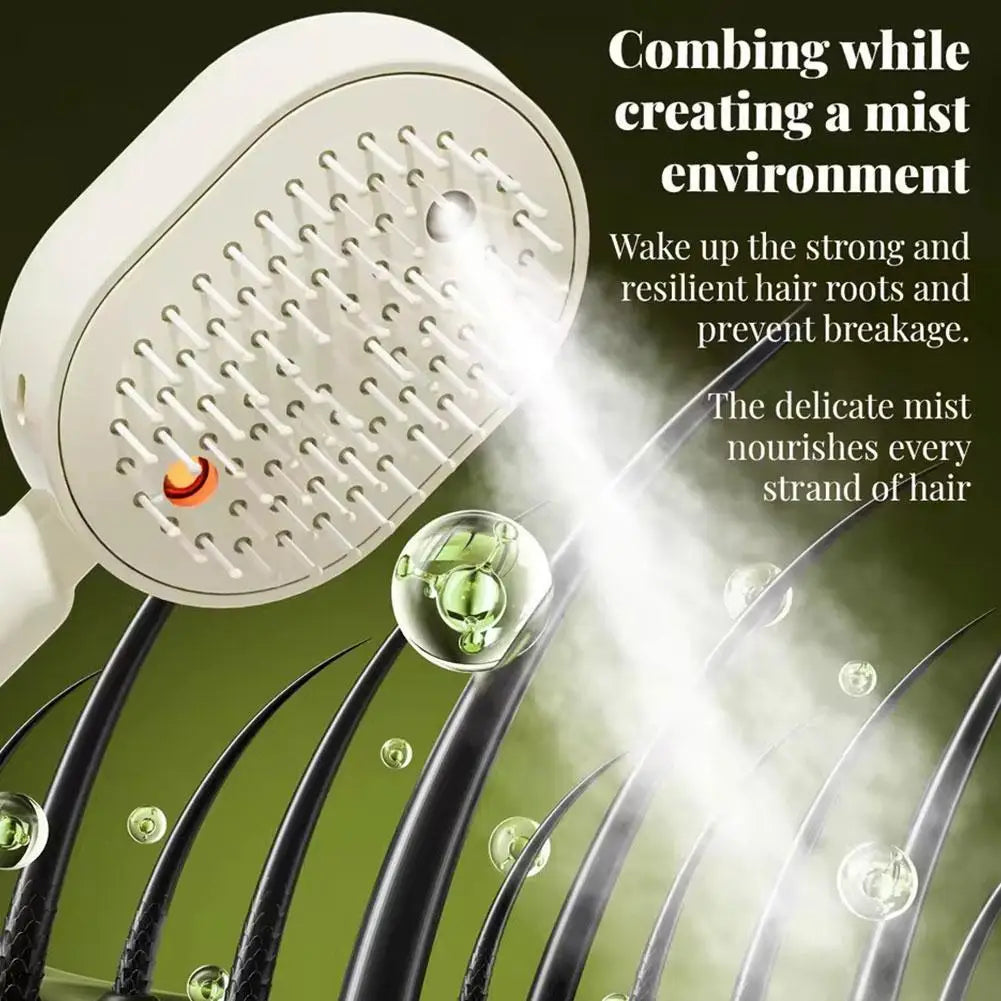 Showlu Fashion Store curl refresh detangling brush head with spray comb for women and girls, featuring anti-static self-cleaning design.