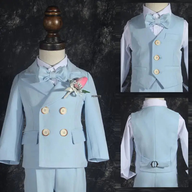 PsyMonster boys formal wedding suit by SHOWLU FASHION STORE, featuring a double-breasted blazer and matching pants for kids.