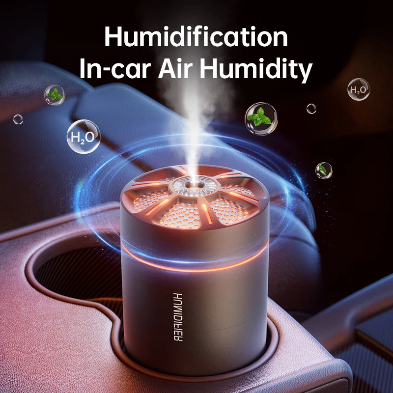 Showlu Smart General Mini USB Humidifier showing a compact white device with a water tank and mist outlet on a desk.
