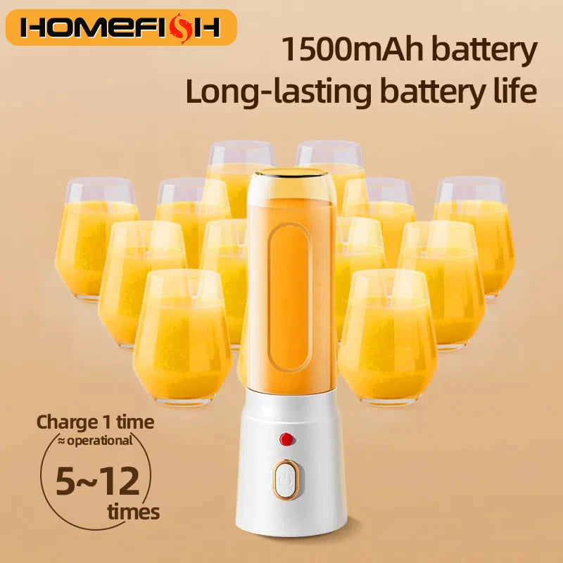 Portable Showlu Smart General HOMEFISH USB Blender with 500ML capacity, compact design, and easy-to-use blending jar.