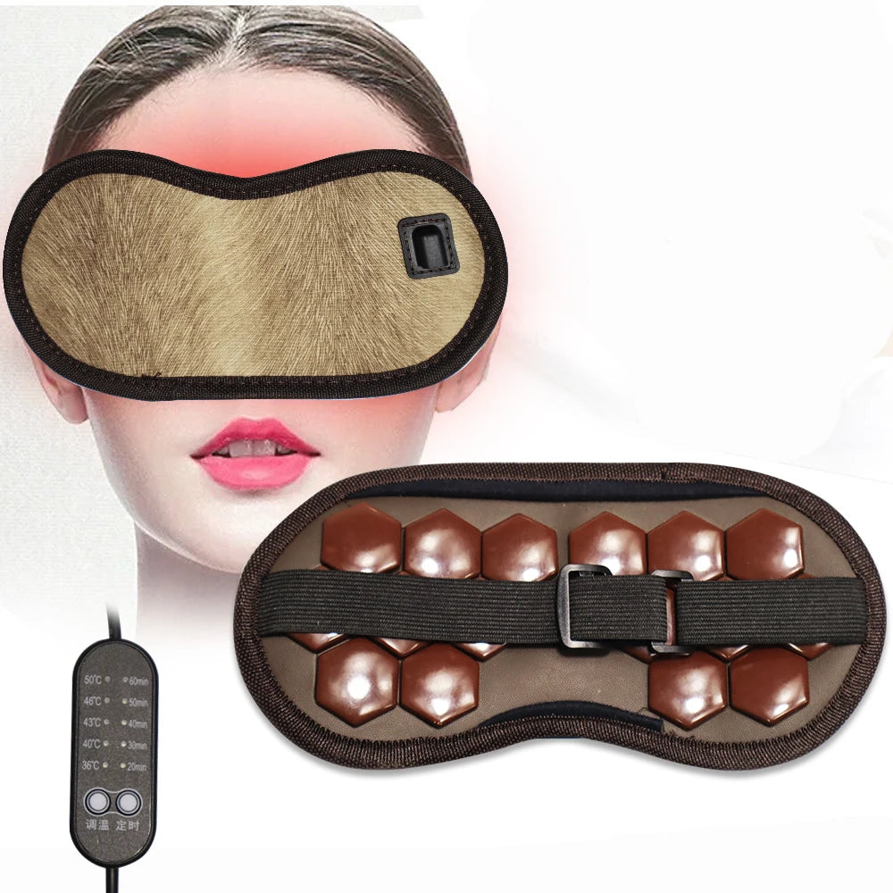 Showlu Smart General Maelsrom Electric Heat Eye Massage Mask with adjustable straps and soft fabric for relaxing eye comfort.