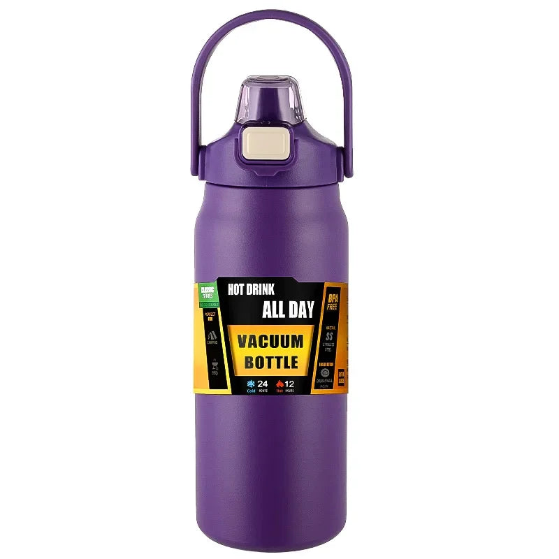 Showlu Fashion outdoor stainless steel thermos tumbler with straw, thermal mug for hot and cold drinks, vacuum insulated water bottle