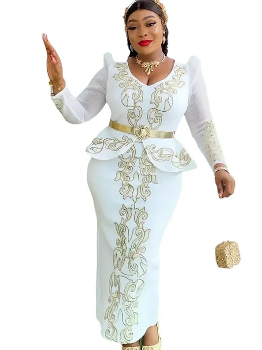 2025 Elegant African Dresses for Women New Africa Clothing Plus Size Wedding Party Long Dress Dashiki Ankara Outfits Robe