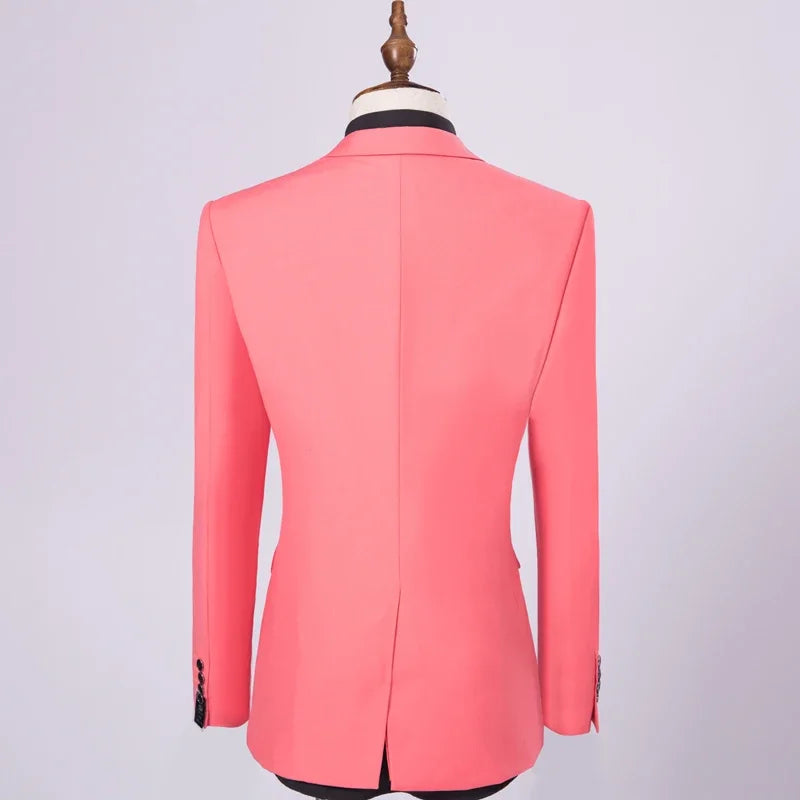Men's black blazer and trousers set from Showlu Fashion Store, casual and official business suit for office or wedding events.