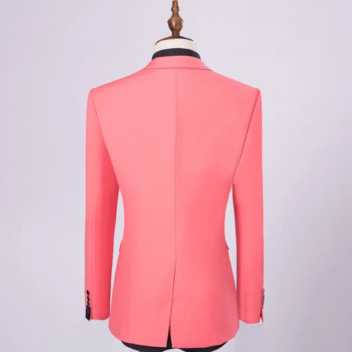 Men's black blazer and trousers set from Showlu Fashion Store, casual and official business suit for office or wedding events.