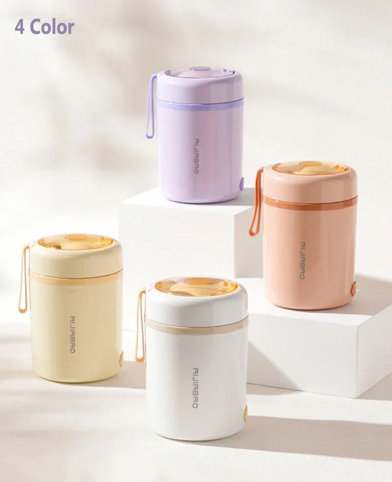 Stainless steel electric leakproof thermal lunch box by Showlu Smart General, showing the insulated container with lid open.