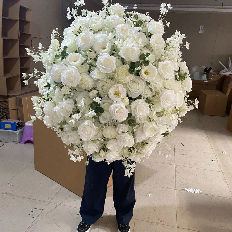 70CM Artificial Hydrangea Rose Flower Ball Wedding Road Guide Flower Table Placement Silk Flower Showcase Exhibition Hall Layout