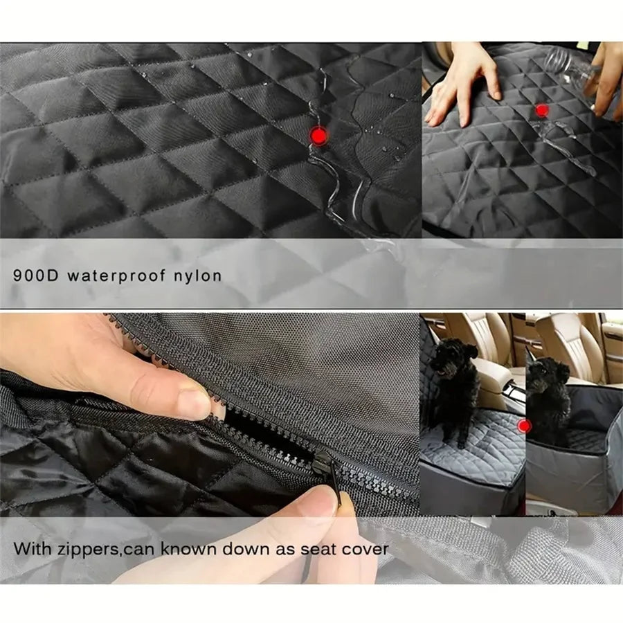 Showlu quilted waterproof dog car seat cover with anti-slip fabric, designed to protect car seats from pet messes and scratches