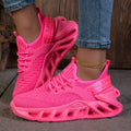Purple women's fashion sneakers with cushioned EVA sole, light anti-slip design, ideal for running and casual wear.