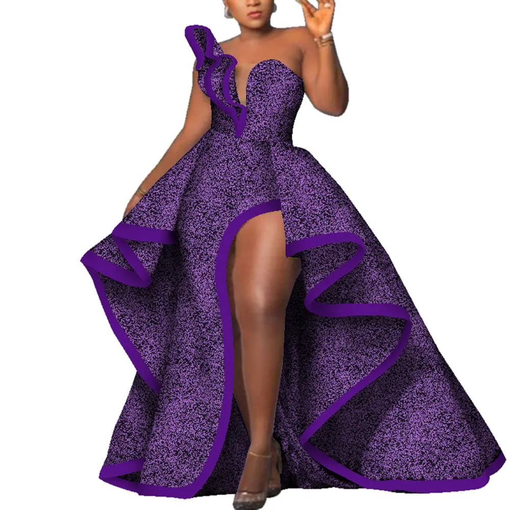 Dashiki Party Dresses Fashion Robe Africaine Ankara Floral Print Maxi Long Strapless Dresses African Dresses for Women WY6981