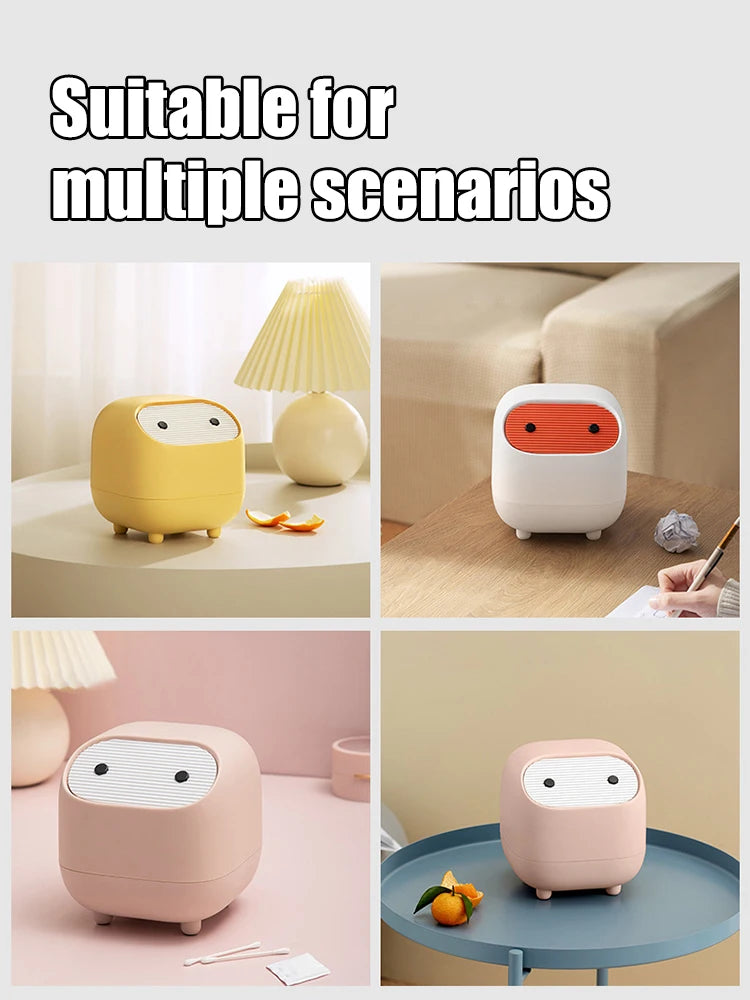 Showlu Smart General mini bathroom trash can with a compact design and lid, ideal for small bathroom waste disposal.