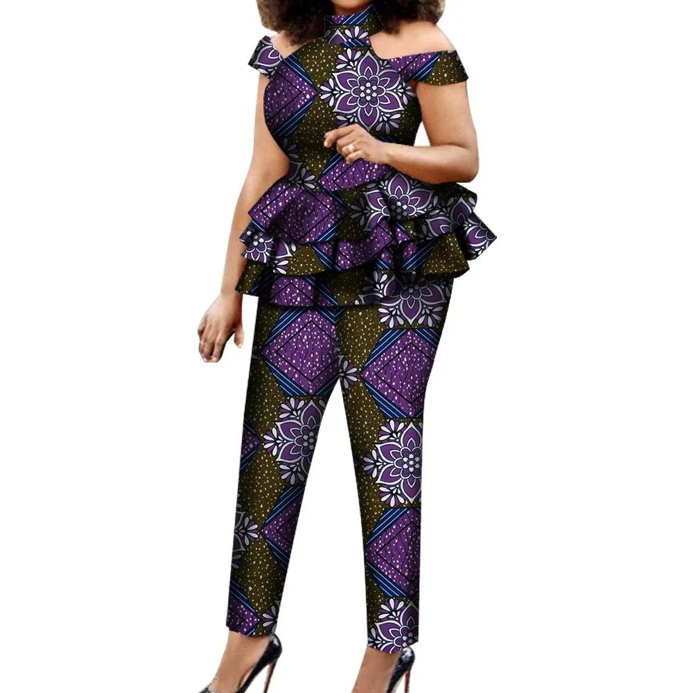 Women T Shirt Set Women Pant Suits Female Trouser Suit Plus Size Summer Set for Lady Party Clothing WY7924