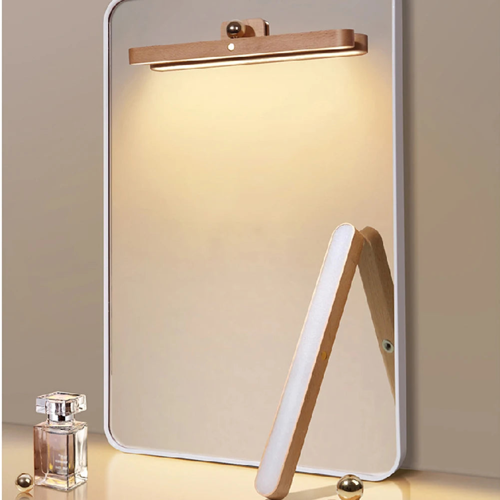 LED wall-mounted night lamp by Showlu Smart General, showcasing a sleek, modern design illuminated in a cozy bedroom setting.