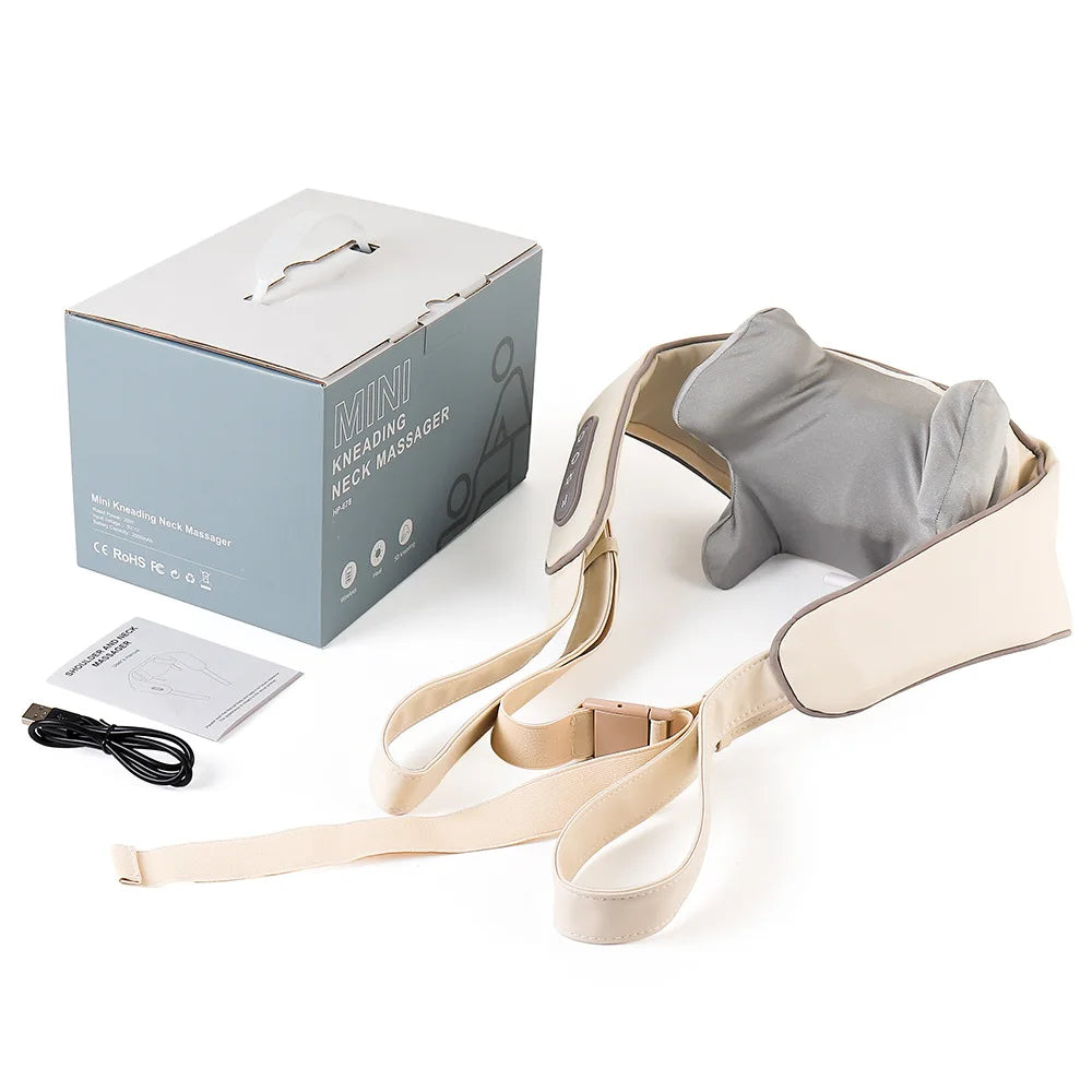 Showlu Smart General electric deep tissue neck and shoulder massage shawl with built-in rollers and heat therapy for muscle relaxation.