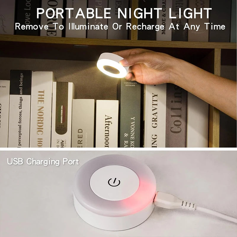 Showlu Smart Super-Cheese LED touch tap light mounted on a wall, featuring a sleek design and easy touch control for illumination.