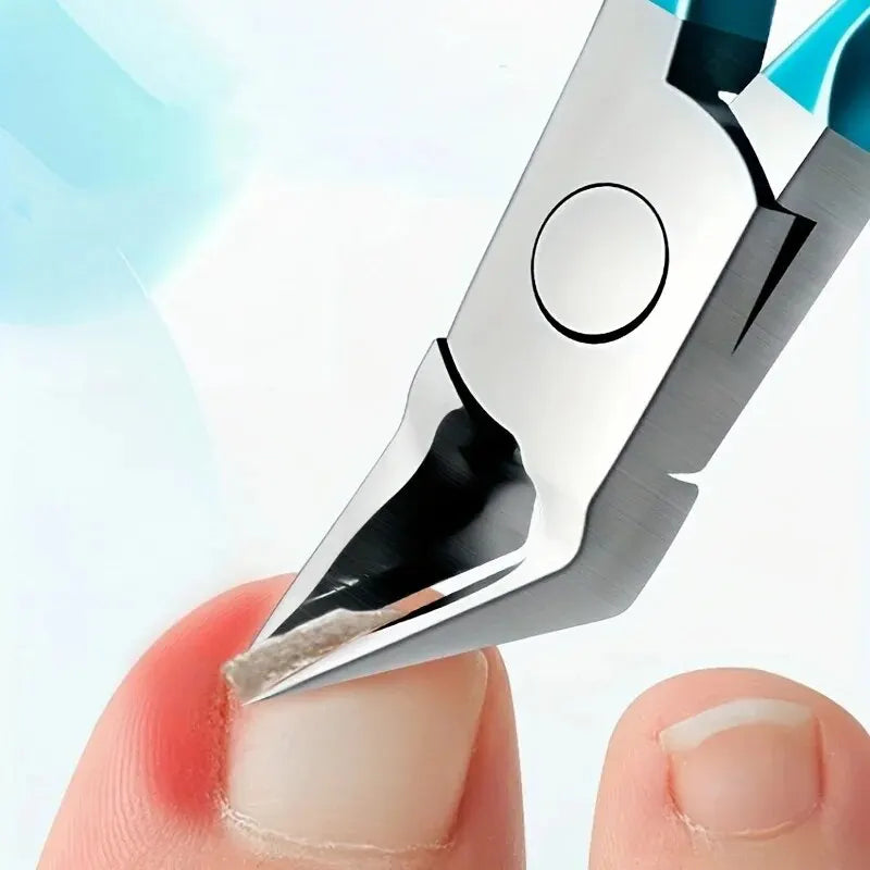 Showlu Fashion Store stainless steel toe nail clipper for thick or ingrown toenails, professional podiatrist-grade toenail trimmer.