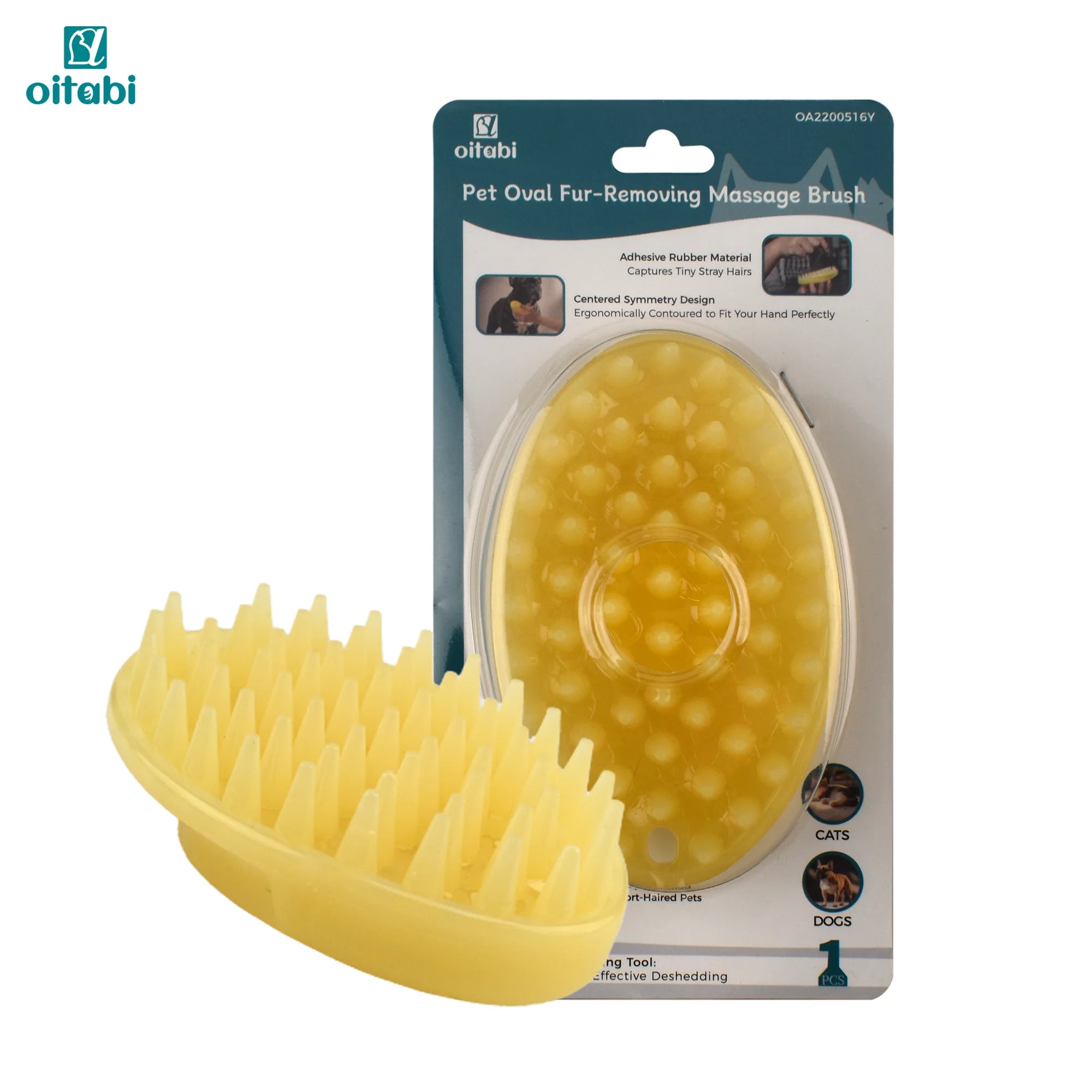 Showlu Smart General Pet Hair Removal Brush with ergonomic handle and bristles for effective pet hair removal from furniture and clothing.