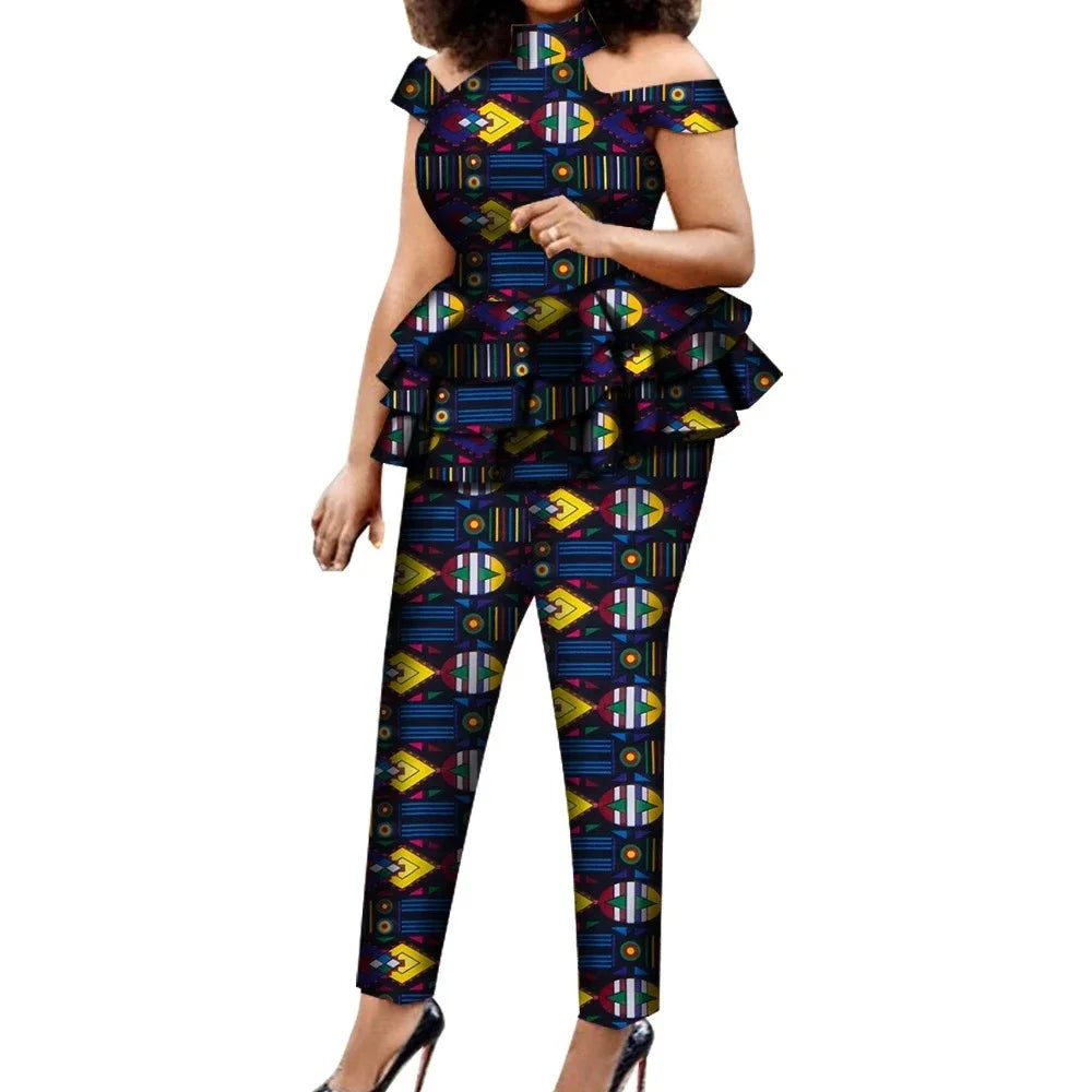 Women T Shirt Set Women Pant Suits Female Trouser Suit Plus Size Summer Set for Lady Party Clothing WY7924