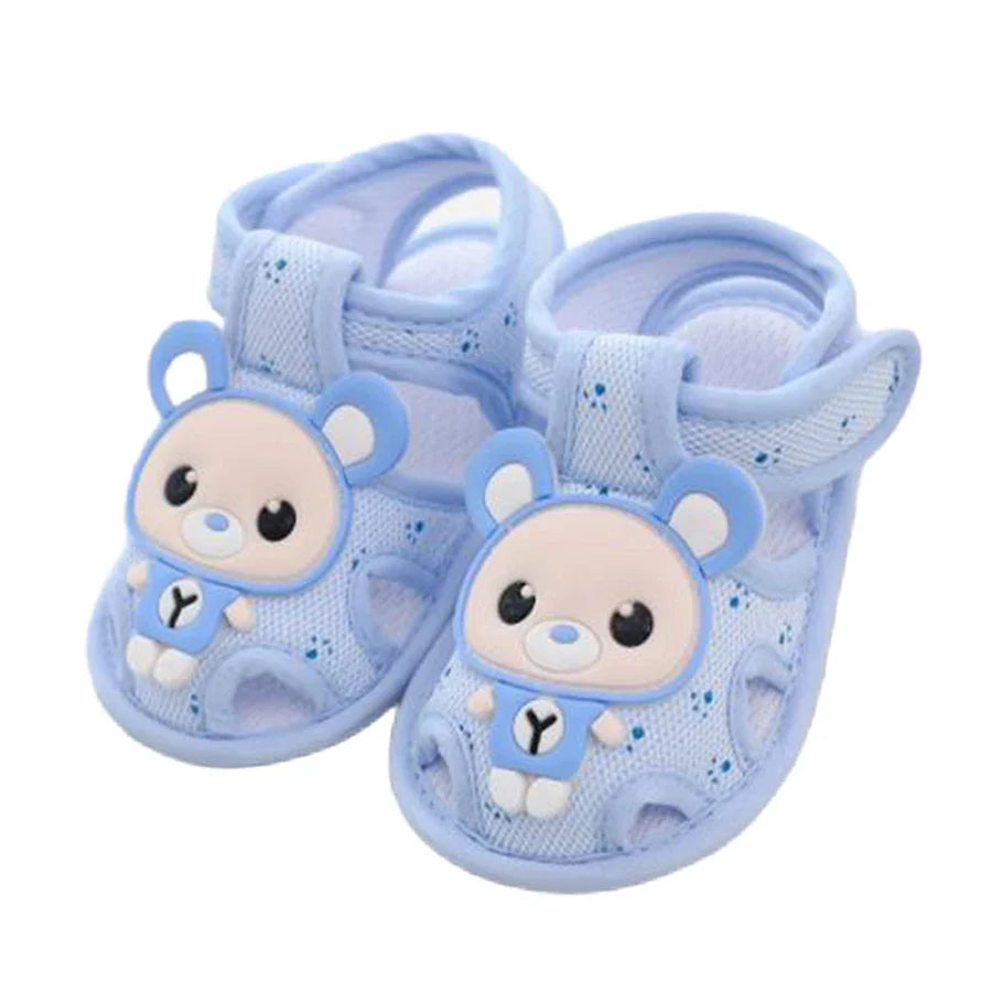 Cute cartoon non-slip baby sandals from Emmababy First Walkers, designed for toddlers, with colorful, comfortable straps.