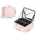 Large SNUGUG Smart LED Cosmetic Case by SHOWLU FASHION STORE, travel makeup bag made of PU leather with built-in LED lighting.