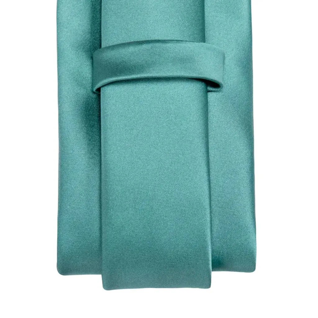 Mint green silk tie set with matching cufflinks, men's necktie from SHOWLU FASHION STORE, stylish and elegant accessory for formal wear.