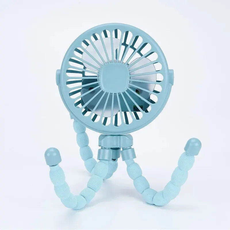 Portable Showlu Octopus Mini Fan by SHOWLU FASHION STORE, USB rechargeable baby stroller fan with flexible arms and compact design