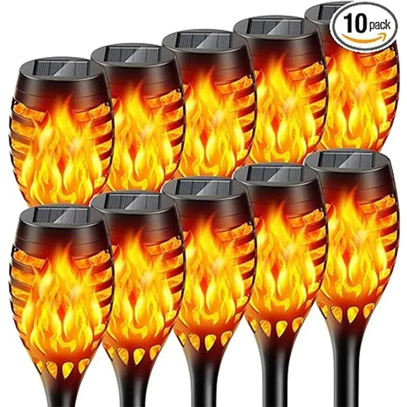 Solar Dancing Flame LED Garden Lantern by Showlu Smart General with flickering flame effect for outdoor decoration