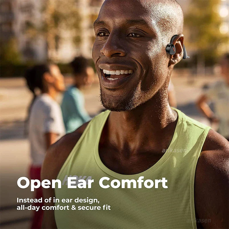 Arikasen open ear air conduction headphones by SHOWLU FASHION STORE, waterproof IP67, Bluetooth 5.3, designed for comfortable listening.