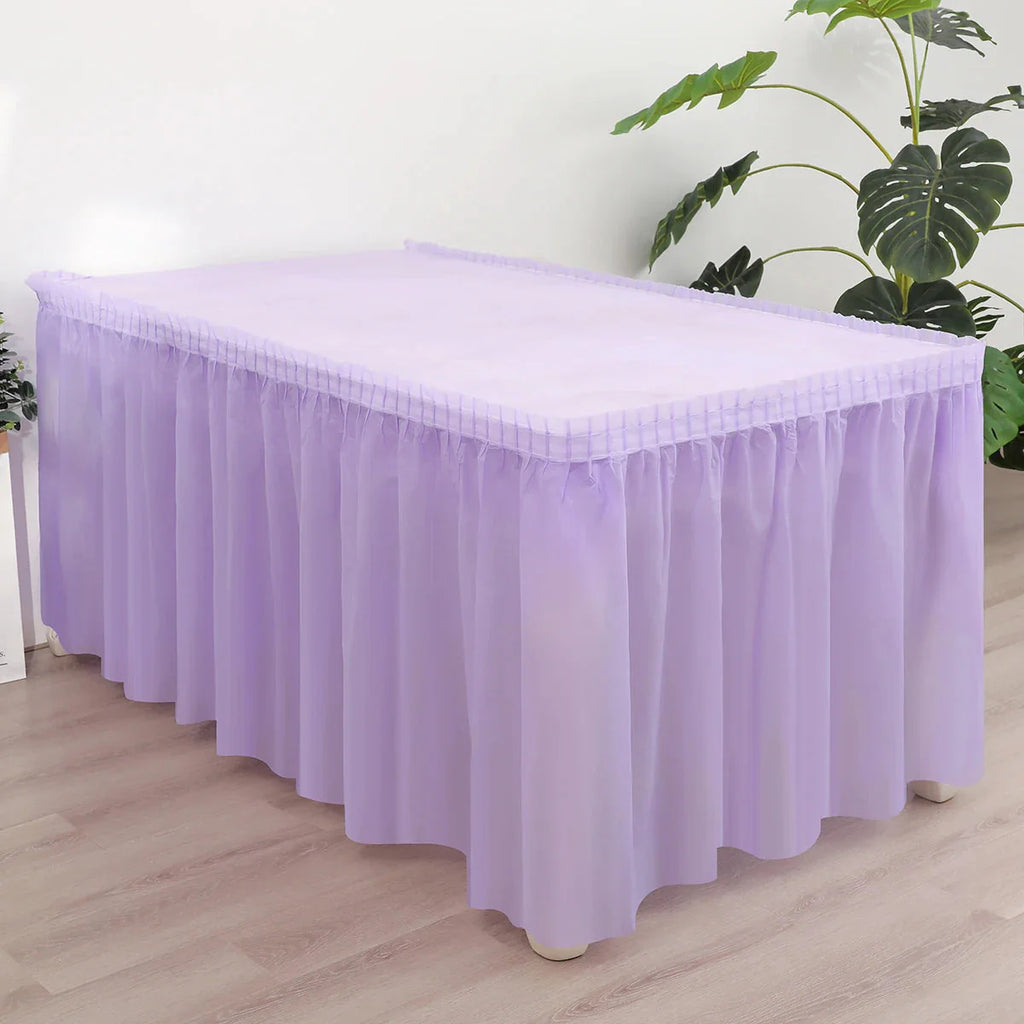 SHOWLU FASHION 2-piece disposable tablecloth and table skirt set featuring elegant fabric and decorative design for events.