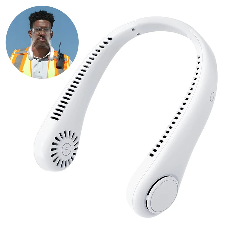 Showlu Smart General 4000mAh portable neck fan with adjustable air vents and lightweight design for personal cooling.