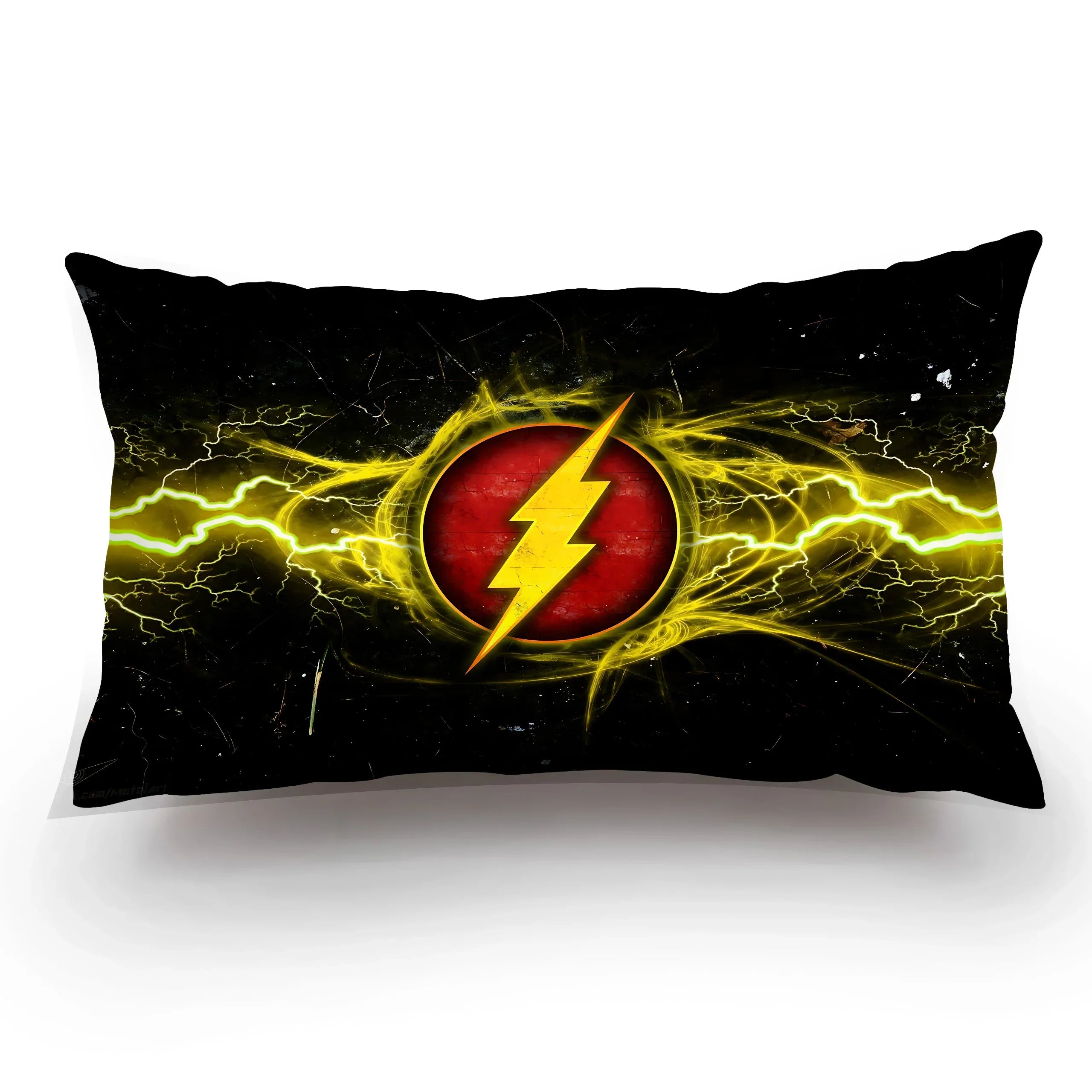 Double-sided Marvel The Flash plush pillow cover featuring the superhero character, soft cartoon cushion case from SHOWLU FASHION STORE.
