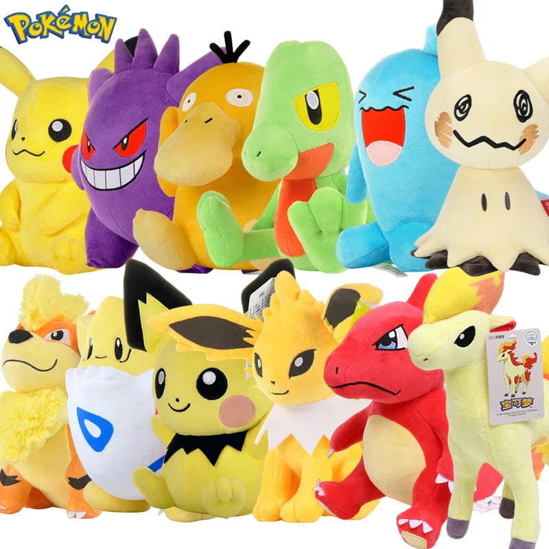 Colorful Pokemon plush toy featuring Gengar and Pikachu from SHOWLU FASHION STORE, soft cartoon doll measuring 25-45cm.