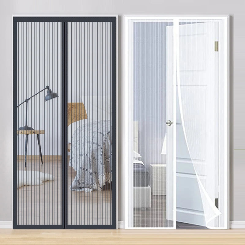 Showlu Smart General magnetic mesh door curtain with self-adhesive anti-mosquito screen, featuring fine mesh for insect protection.