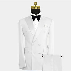 Formal Blue Luxury Men Suits Double Breasted Peak Lapel Blazer Wedding Prom Party Tailor 2 Piece Jacket Pants Set Outfits Terno SHOWLU FASHION STORE