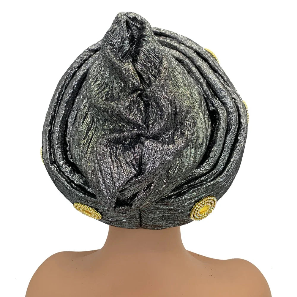 Female Wrap Head Bonnet Muslim Headscarf Hat Turbante Mujer African Autogele Headtie Fashion Women's Turban Cap