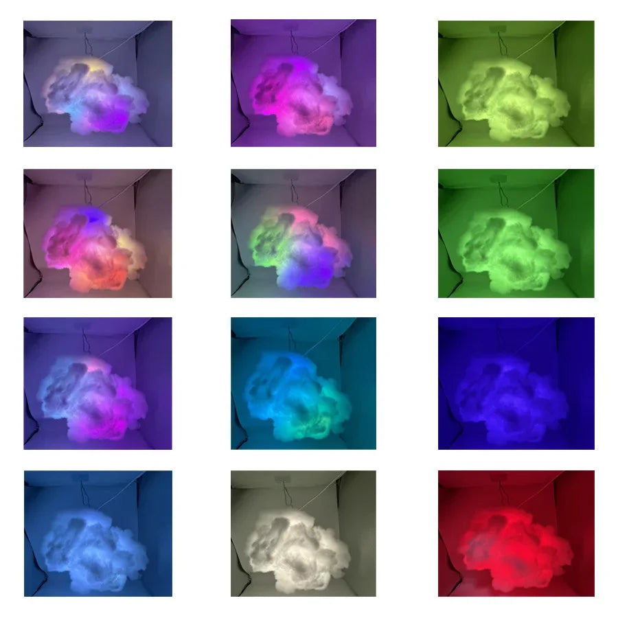 Showlu Smart General LED Cloud Ceiling Kit with soft, illuminated cloud-shaped light for bedroom or living room decor.