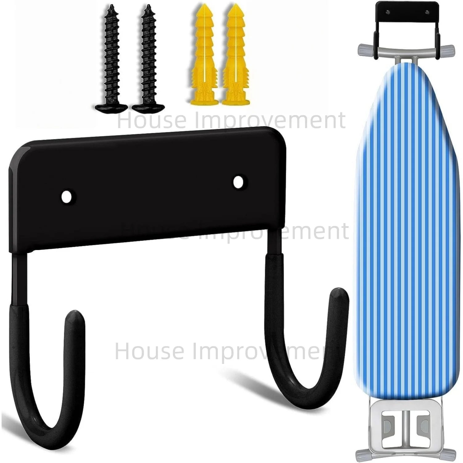 Showlu Smart General wall-mounted ironing board hook attached to a wall, designed for convenient storage of ironing boards.