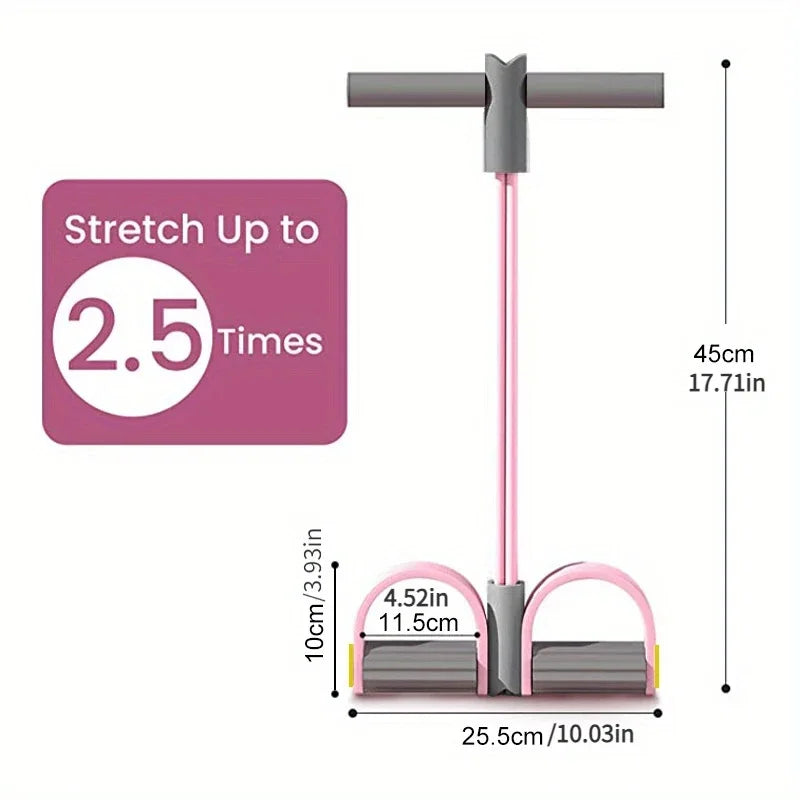 Showlu Fashion adjustable resistance foot pedal band for home gym, used for waist, leg, arm, and full-body workouts.