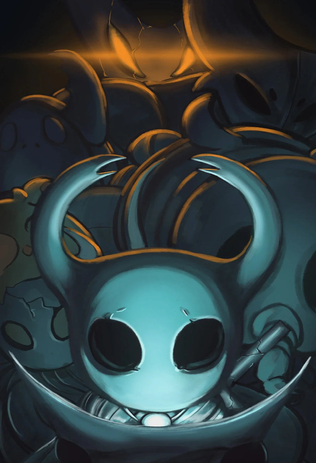 Hollow Knight canvas wall art featuring a modern video game poster with character artwork for home decor.