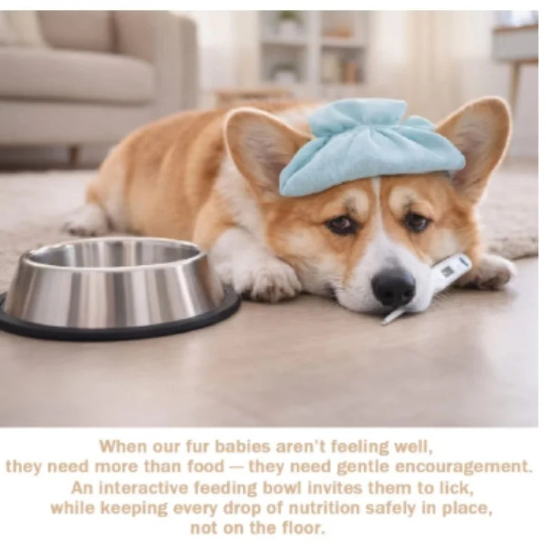 Showlu Fashion Store anti-choking slow feeder dog bowl with non-slip base, designed for liquid treats, bone broth, and yogurt.