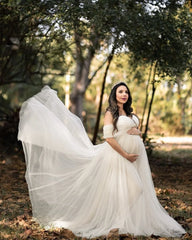 Fashion Sexy Maternity Long Dresses White Shower Cotton Dress Stretchy Pregnancy Photography Dress Chiffon maternity lace dress