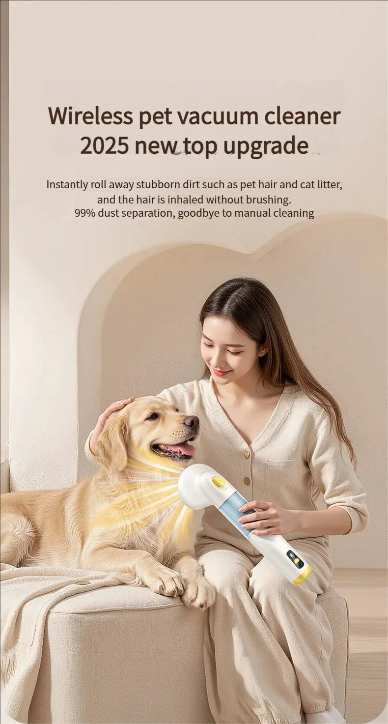 Showlu Smart General Pet Grooming Vacuum 2.0 with adjustable nozzle and compact design for easy pet hair cleaning.