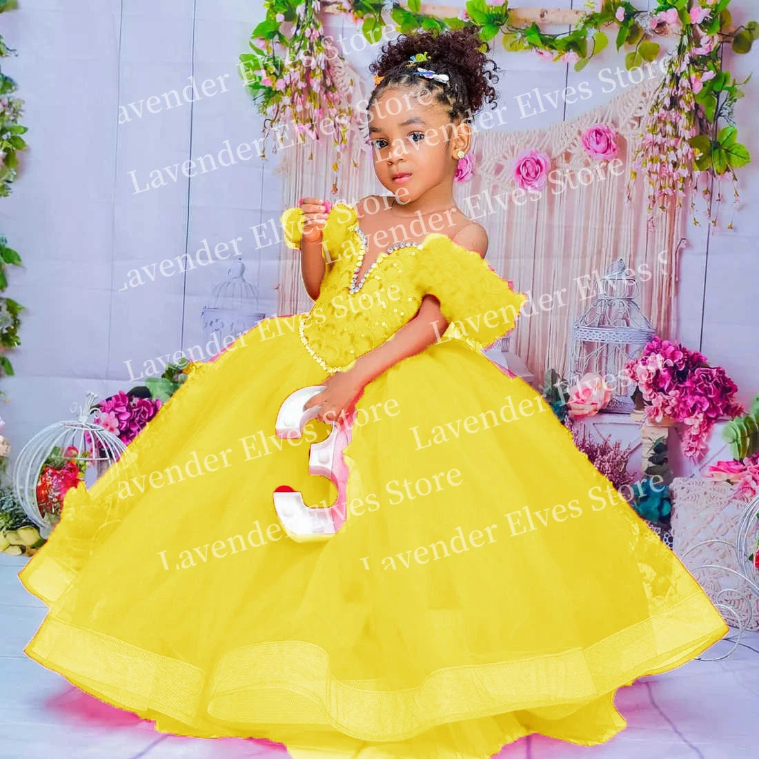 Red Kids Birthday Dresses For Girls Flower Girl Dresses Customized Pleated Ruffles Tiered Tulle Ball Gowns for Wedding