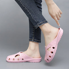 Summer Women's Slippers Fashion Breathable Outdoor Platform Baotou For Women Jelly Slippers Indoor House Beach Roma Hole Shoes